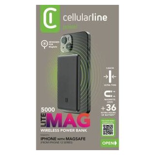 Cellularline Powerbank iPhone MAG Lite 5000mhA MagSafe Gray
