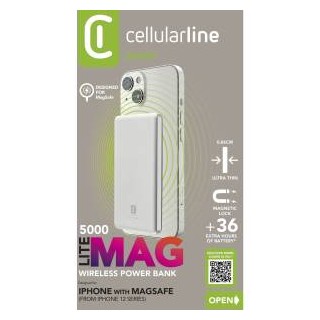 Cellularline Powerbank iPhone MAG Lite 5000mhA MagSafe White