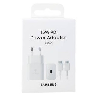 Samsung Caricatore 15W EP-T1510X PD USB-C +Cavo 1m USB-C White