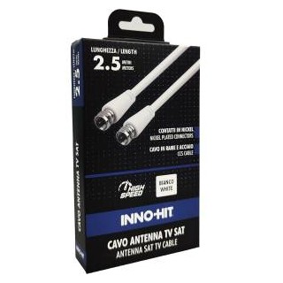 Inno-Hit Cavo Antenna E84623 Sat Coassiale 2.5m Bianco