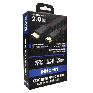 Inno-Hit Cavo HDMI Piatto 4K HDR 2m Nero