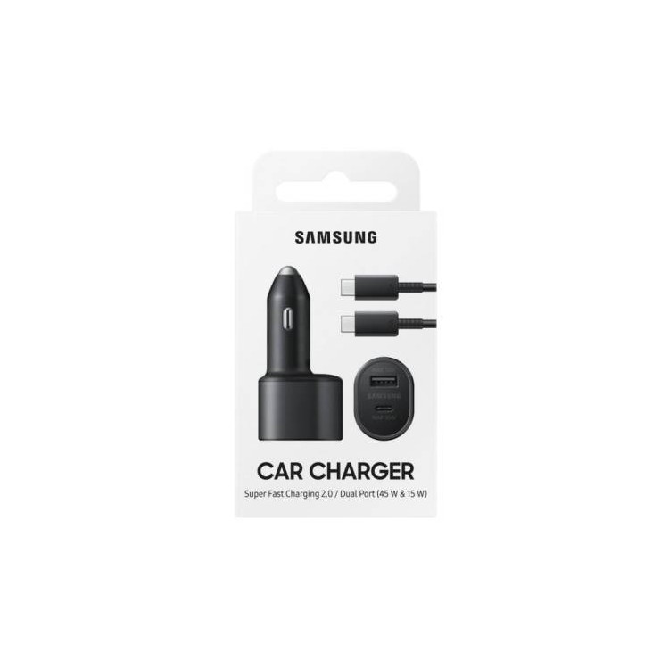 Samsung Caricatore Auto 45W+15W EP-L5300 USB-C+USB-A Black