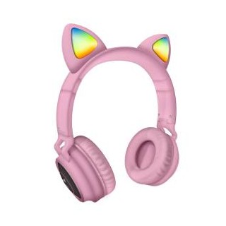 Techmade Cuffie Funny Led BT + Microfono Pink