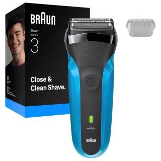 Braun Rasoio Elettrico Serie 3 Wet&Dry 310BT Nero/Blu