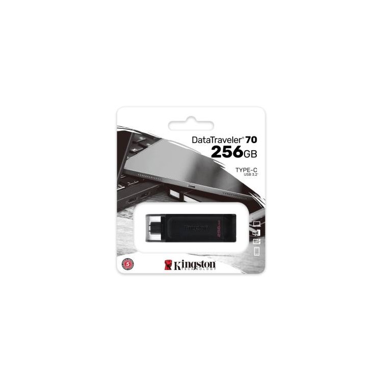 Kingston Pendrive USB-C 3.2256GB DT70/256GB Black