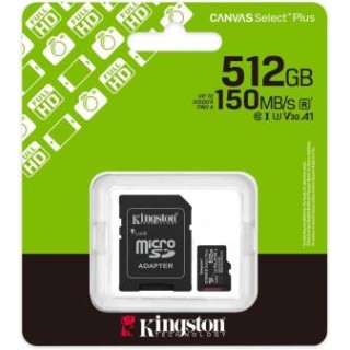 Kingston Micro SD 512GB Cl10 Canvas S.Plus SDCS3/512GB +Ad.SD
