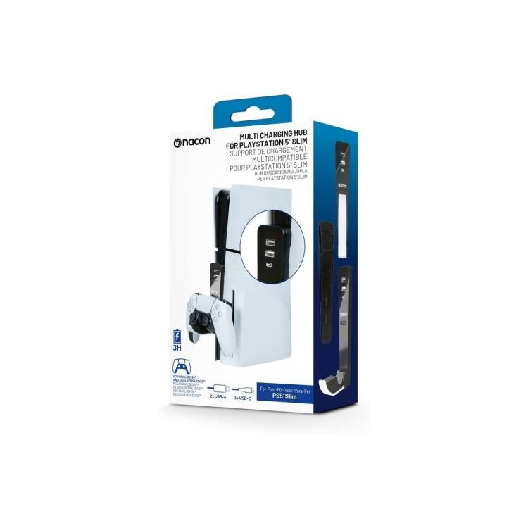 PS5 Nacon Base di Ricarica Dual Sense/Edge + Hub USB
