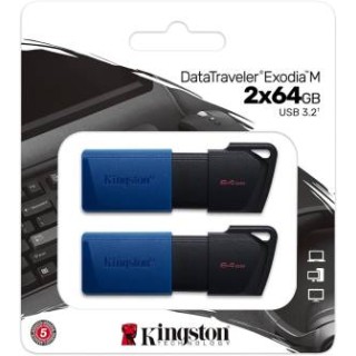 Kingston Pendrive USB-A 3.264GB DTXM/64GB-2P Nero/Blu 2 Pz