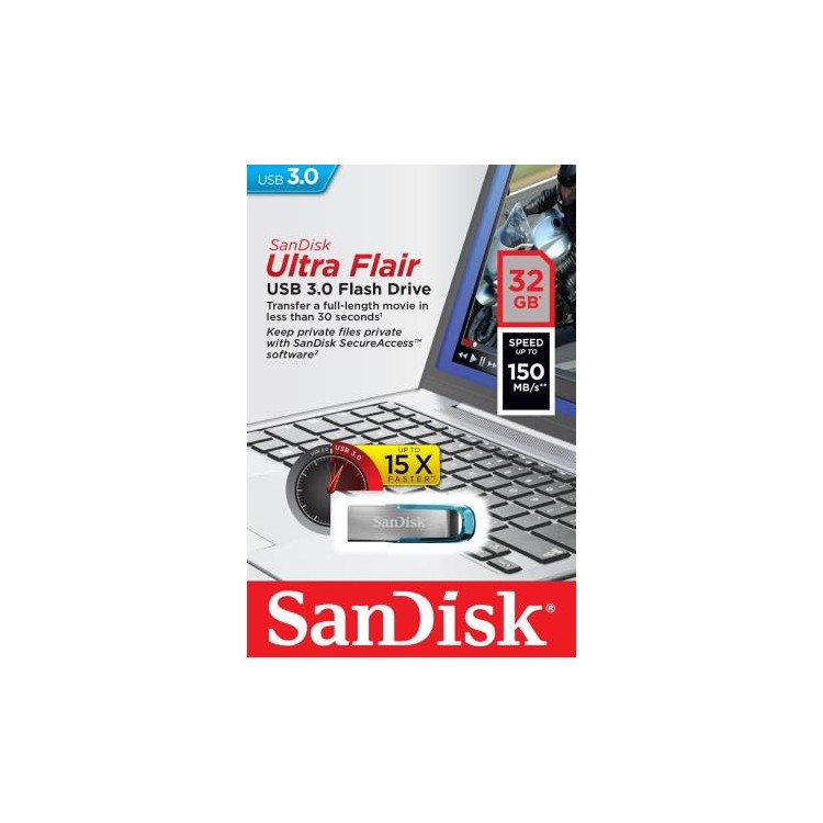 SanDisk Pendrive 64GB USB-A3.0 UltraFlair Blue