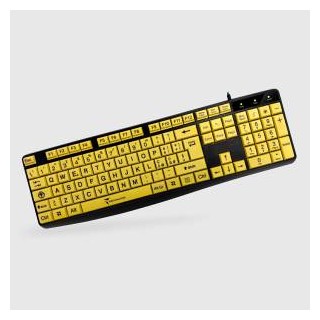 Techmade Tastiera Con Filo USB Tasti Gialli Big Font Layout