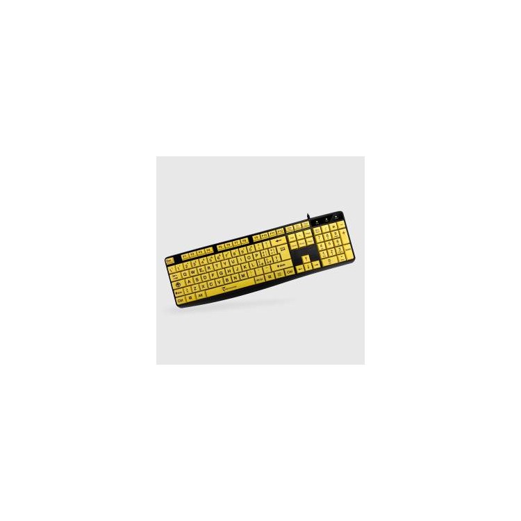 Techmade Tastiera Con Filo USB Tasti Gialli Big Font Layout