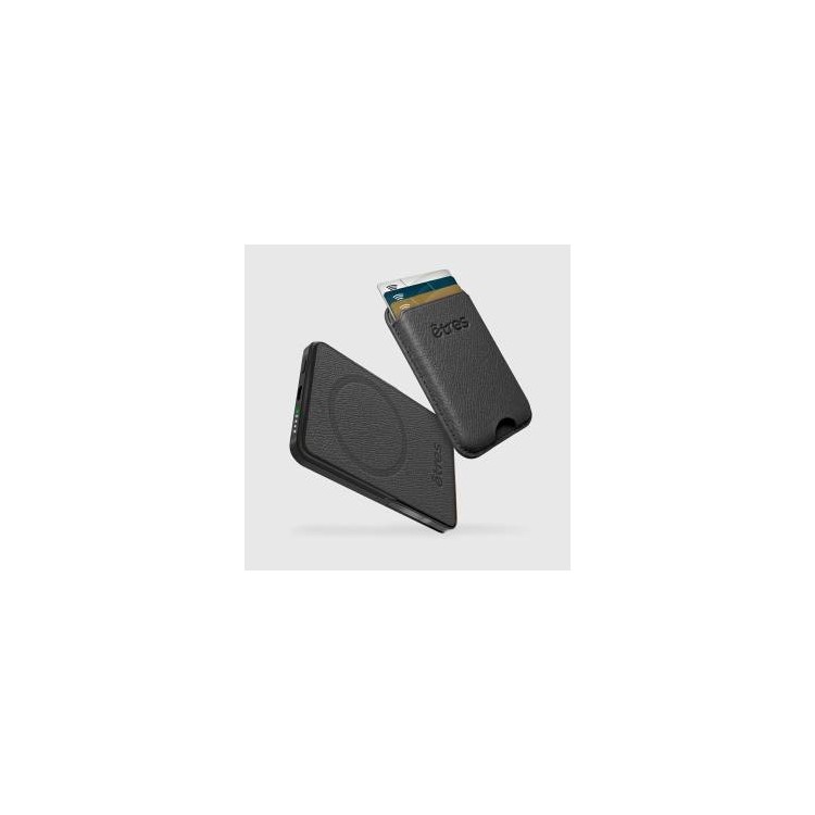 Etres Powerbank 5000mAh Wireless Magnetico combo Wallet Black
