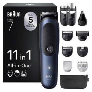Braun Rasoio Elettrico Serie 7 Wet&Dry 11 in 1 Blu