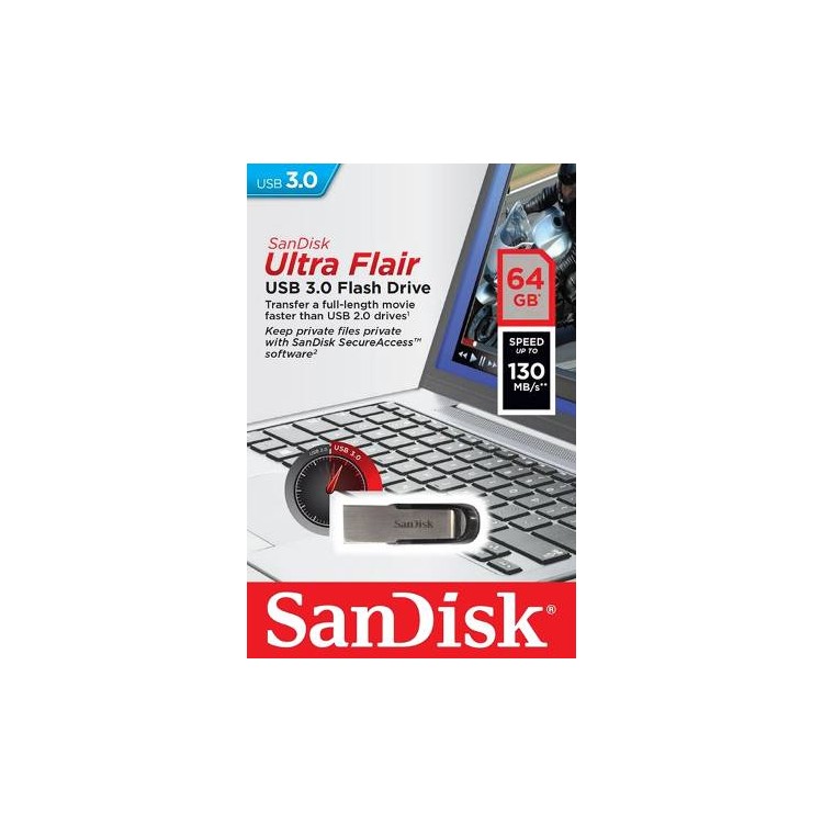 SanDisk Pendrive USB 3.0 Ultra Flair 64GB