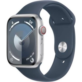 Apple Watch Serie?9 Cell 45mm Aluminium Silver Sport Band Storm Blue S/M MRMG3QL/A